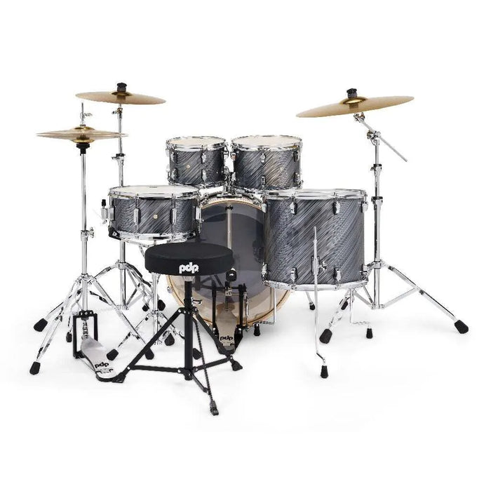 PDP Mainstage Twisted Graphite Drum Kit w/HW, Paiste 101, throne