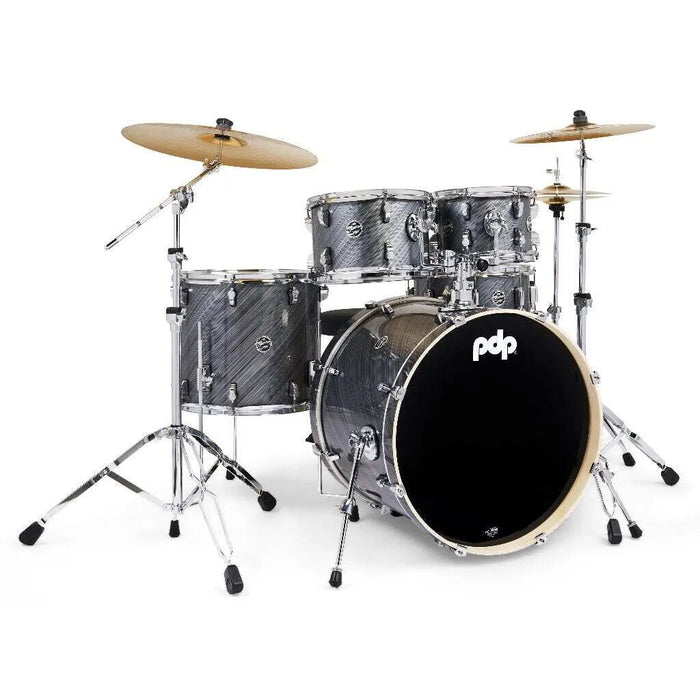 PDP Mainstage Twisted Graphite Drum Kit w/HW, Paiste 101, throne
