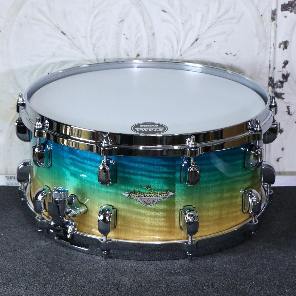 TAMA Starclassic Maple Snare 14X6.5in Marine Shoreline Movingui Fade ...