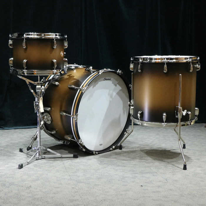 Batterie Slingerland Radio King 22-13-16po - Black & Gold Lacquer