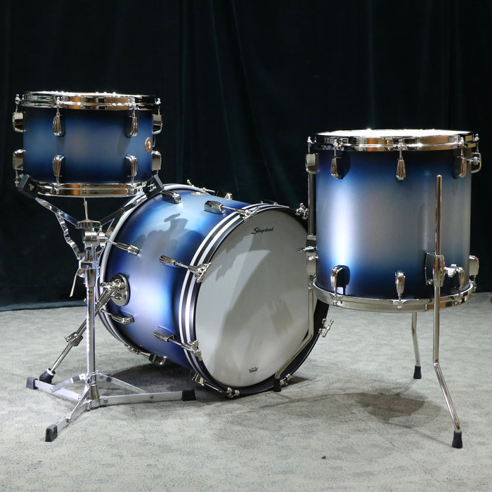 Batterie Slingerland Radio King 18-12-14po - Blue & Silver Lacquer