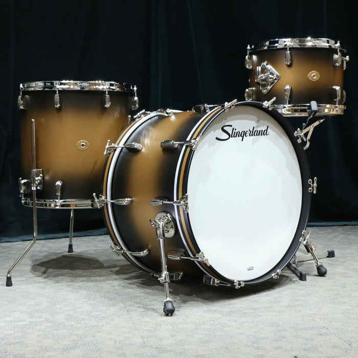 Batterie Slingerland Radio King 22-13-16po - Black & Gold Lacquer