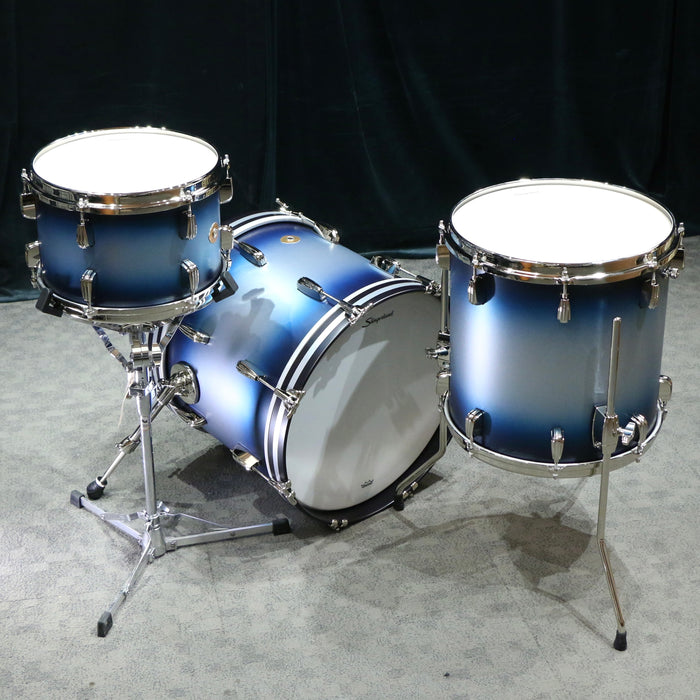 Batterie Slingerland Radio King 18-12-14po - Blue & Silver Lacquer