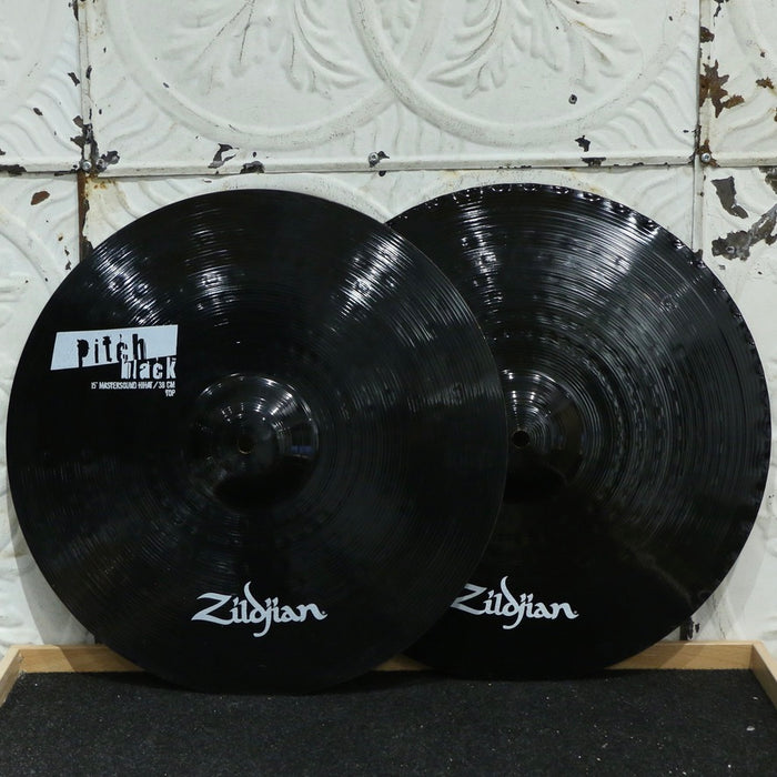 Used Zildjian Pitch Black Mastersound Hi-Hat Cymbals 15in (1438/1592g)