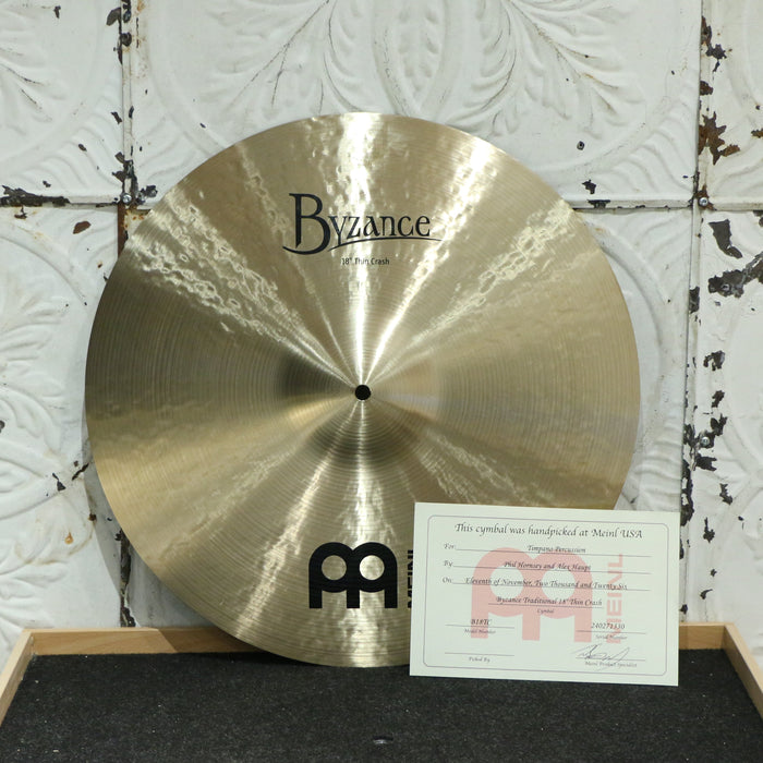 Cymbale crash Meinl Byzance Traditional Thin 18po - HANDPICKED (1341g)