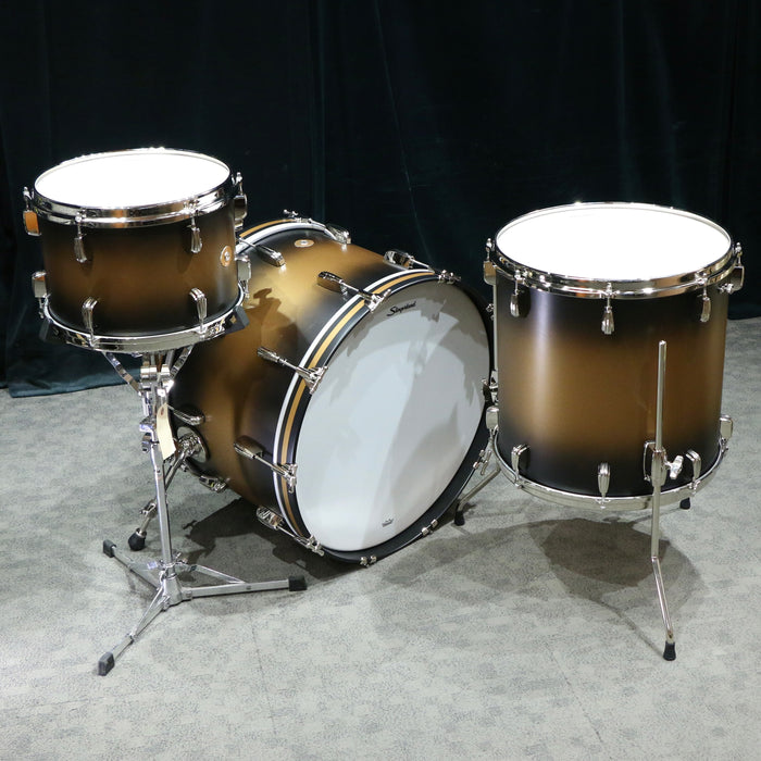 Batterie Slingerland Radio King 22-13-16po - Black & Gold Lacquer