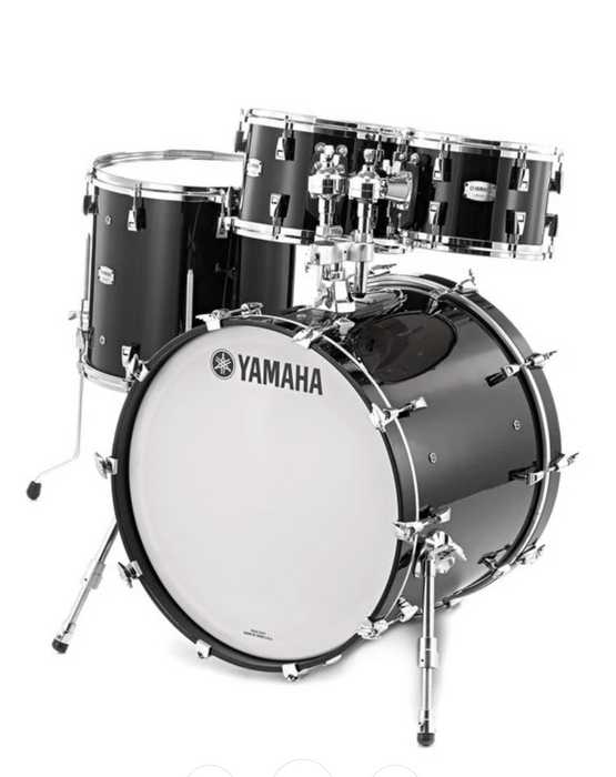 Yamaha Absolute Maple Hybrid Solid Black 20-10-12-14in + 14in snare drum with Tom mount