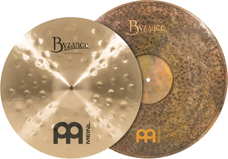 Ensemble de cymbales Meinl Cymbals Byzance Mixed Crash Pack - 18po et 20po, Hammered Traditional et Thin Extra Dry