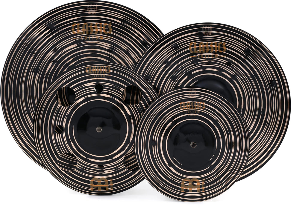 Ensemble de cymbales Meinl Classics Custom Dark - 10/16/18 pouces - avec une cymbale Trash Splash de 12 pouces 