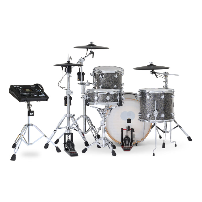 Kit Bundle DWe 4 pièces avec cymbales, quincaillerie et module V71 Roland - Black Galaxy