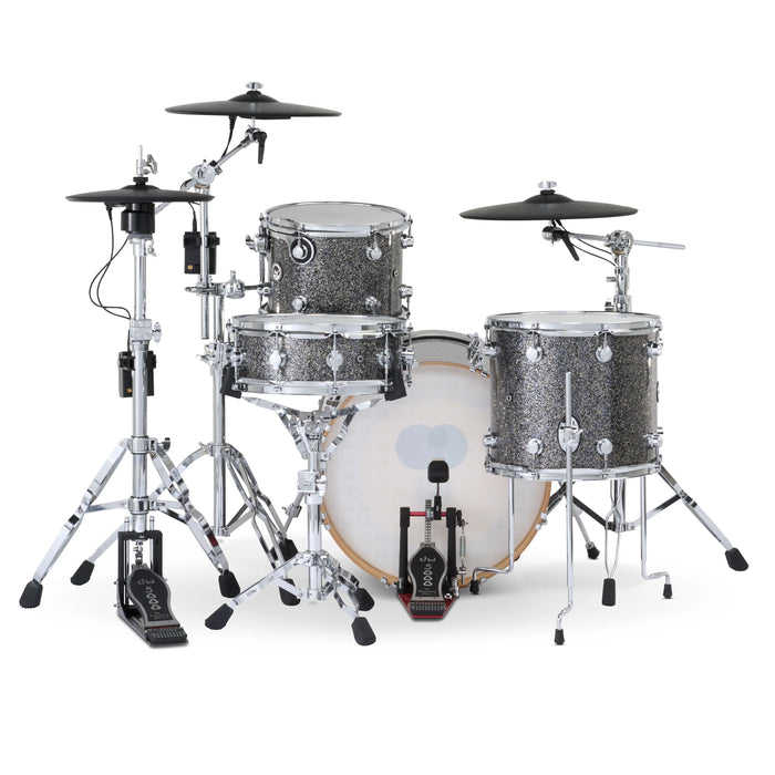 DWe 4-piece Kit Bundle with Roland cymbals, Hardware & Soundworks - Black Galaxy