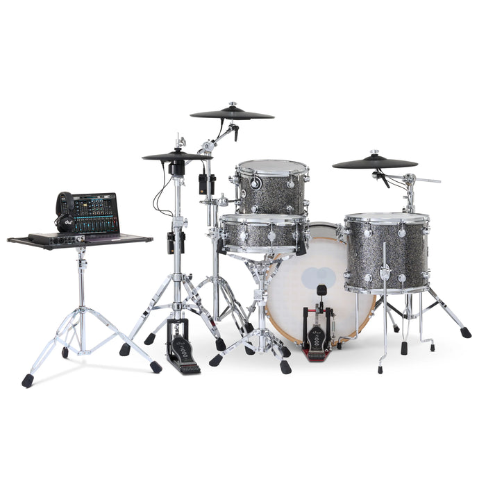 DWe 4-piece Kit Bundle with Roland cymbals, Hardware & Soundworks - Black Galaxy