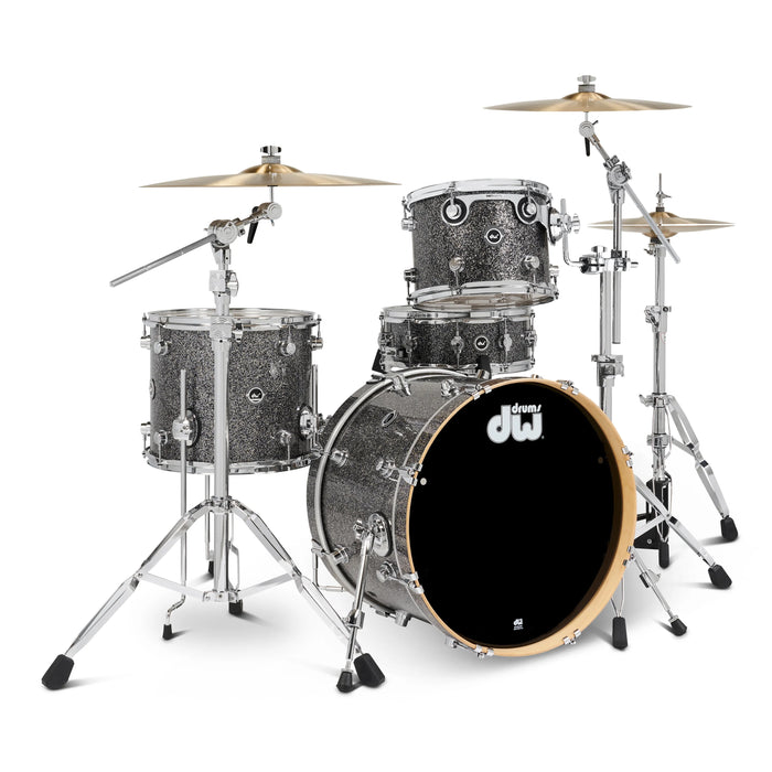 DWe 4-piece Kit Bundle with Roland cymbals, Hardware & Soundworks - Black Galaxy