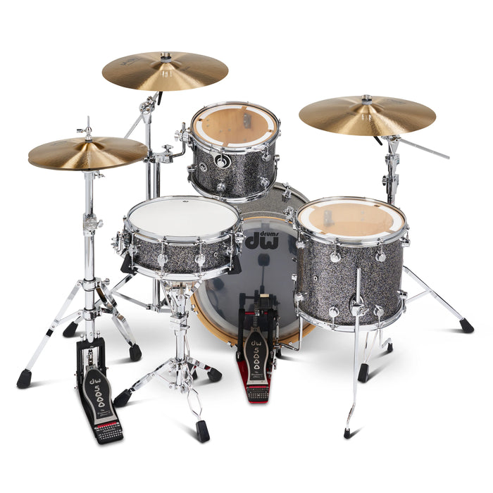 DWe 4-piece Kit Bundle with Roland cymbals, Hardware & Soundworks - Black Galaxy
