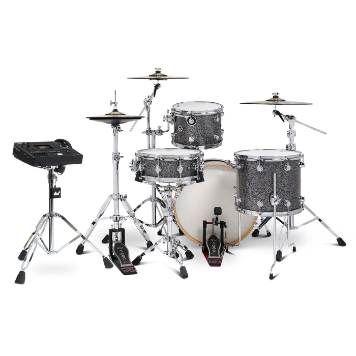 DWe 4-piece Kit Bundle with DWe Cymbals, Hardware & V51 Module - Black Galaxy