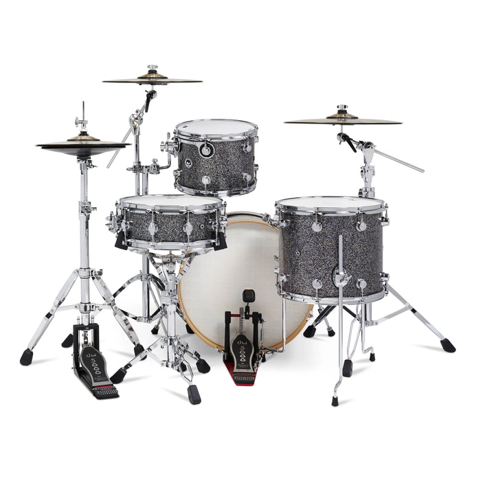 DWe Kit Bundle 4 pièces avec cymbales DWe, quincaillerie et Soundworks - Black Galaxy