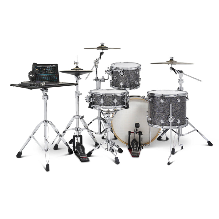 DWe Kit Bundle 4 pièces avec cymbales DWe, quincaillerie et Soundworks - Black Galaxy
