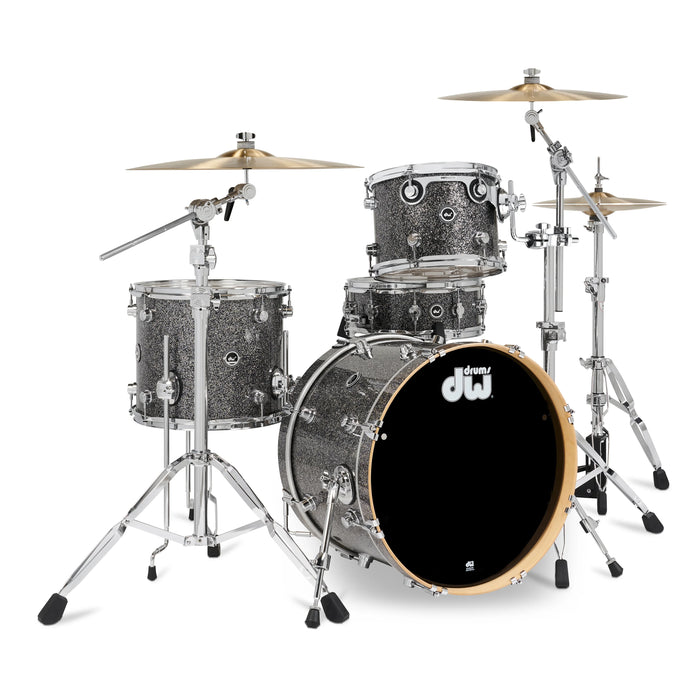 DWe Kit Bundle 4 pièces avec cymbales DWe, quincaillerie et Soundworks - Black Galaxy