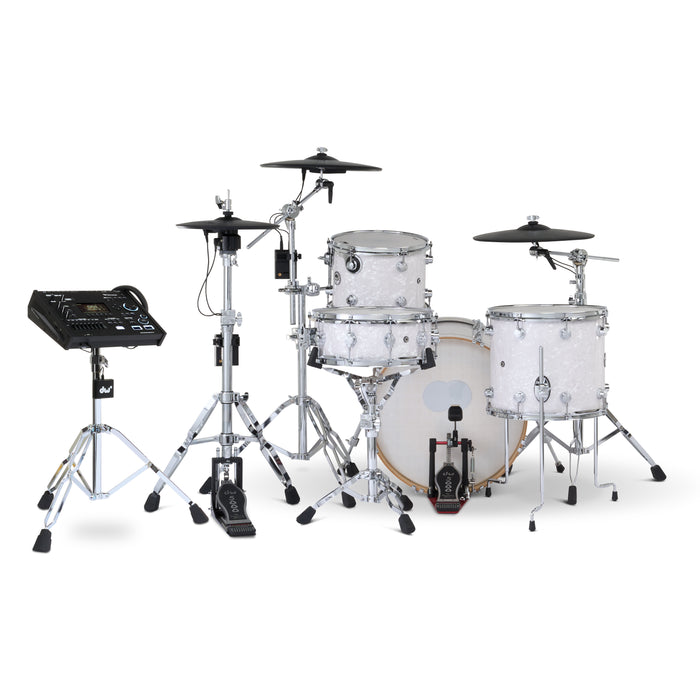 Kit Bundle DWe 4 pièces avec cymbales Roland, quincaillerie et module V71 - White Marine Pearl