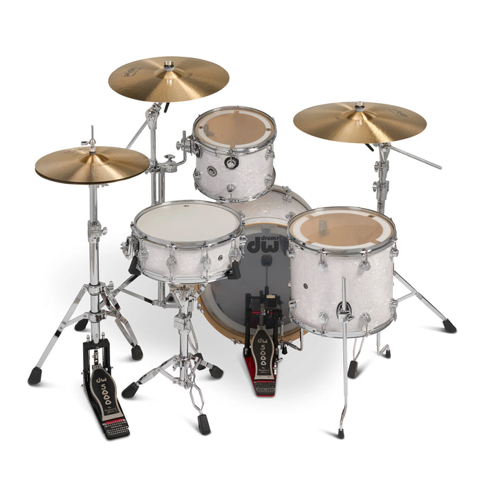 Kit Bundle DWe 4 pièces avec cymbales Roland, quincaillerie et Soundworks - White Marine Pearl