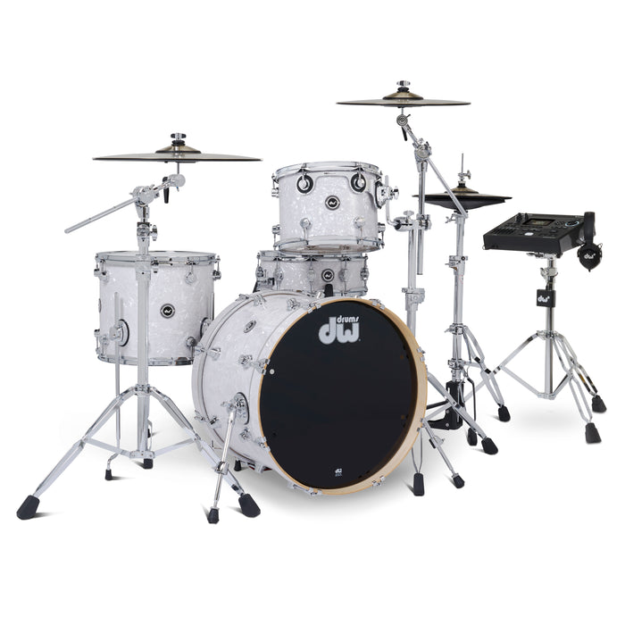 DWe 4-piece Kit Bundle with DWe Cymbals, Hardware & V51 Module - White Marine Pearl