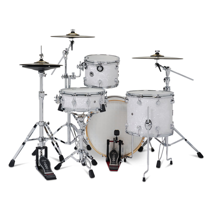 DWe 4-piece Kit Bundle with DWe Cymbals, Hardware & V51 Module - White Marine Pearl