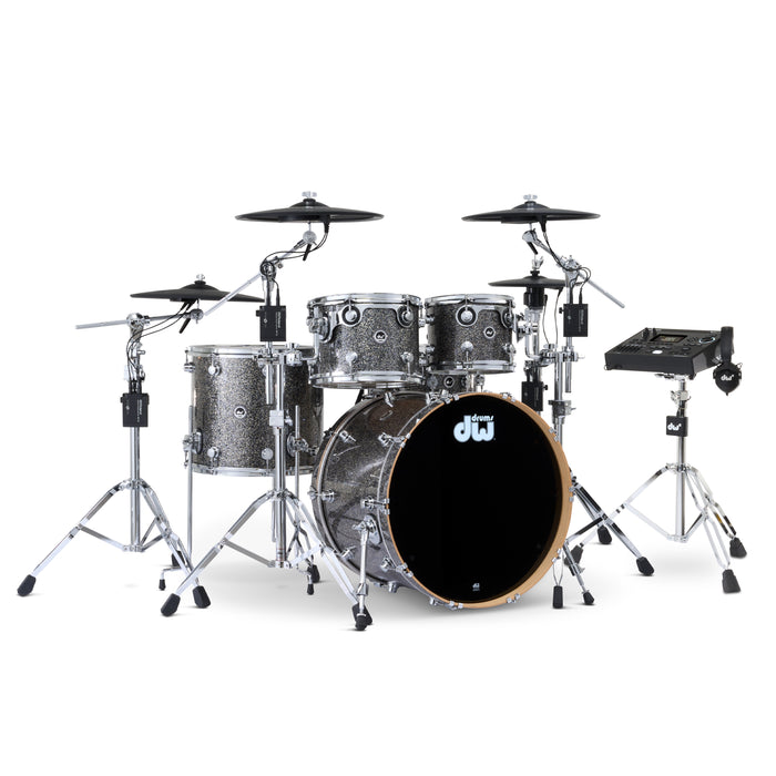 DWe 5-piece Kit Bundle with Roland Cymbals, Hardware & V51 Module - Black Galaxy
