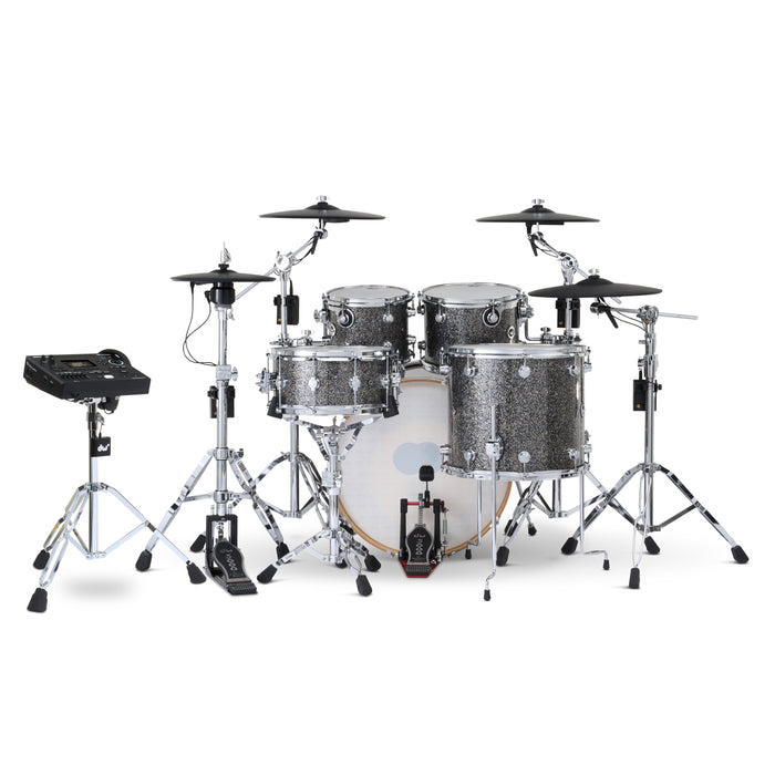 DWe 5-piece Kit Bundle with Roland Cymbals, Hardware & V51 Module - Black Galaxy