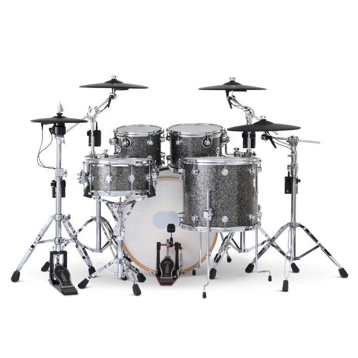 DWe 5-piece Kit Bundle with Roland Cymbals, Hardware & V71 Module - Black Galaxy