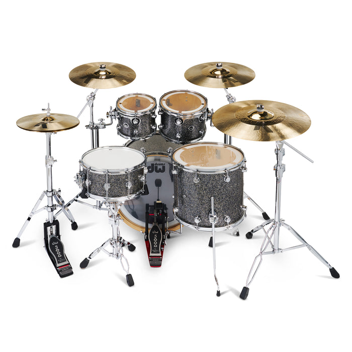 DWe 5-piece Kit Bundle with Roland Cymbals, Hardware & V71 Module - Black Galaxy