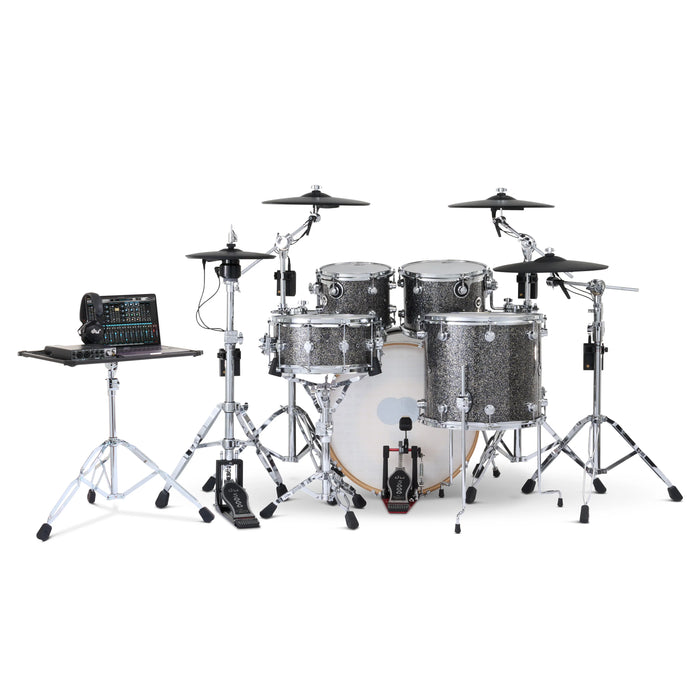 DWe 5-piece Kit Bundle with Roland Cymbals, Hardware & Soundworks - Black Galaxy