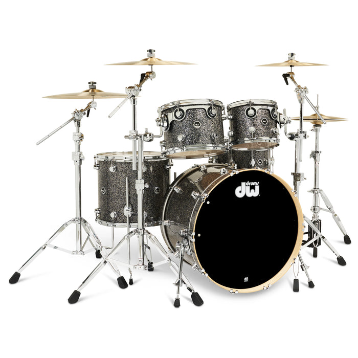 DWe 5-piece Kit Bundle with Roland Cymbals, Hardware & Soundworks - Black Galaxy