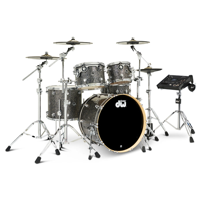 DWe 5-piece Kit Bundle with DWe Cymbals, Hardware & V71 Module - Black Galaxy