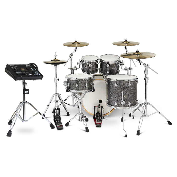 DWe 5-piece Kit Bundle with DWe Cymbals, Hardware & V71 Module - Black Galaxy