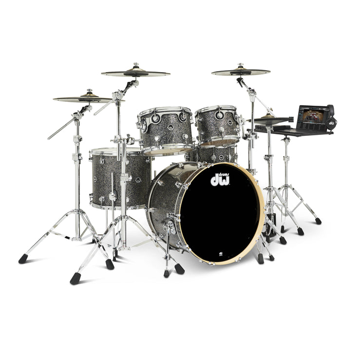 Kit 5 pièces DWe avec cymbales DWe, quincaillerie et Soundworks - Black Galaxy