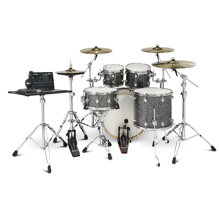 Kit 5 pièces DWe avec cymbales DWe, quincaillerie et Soundworks - Black Galaxy