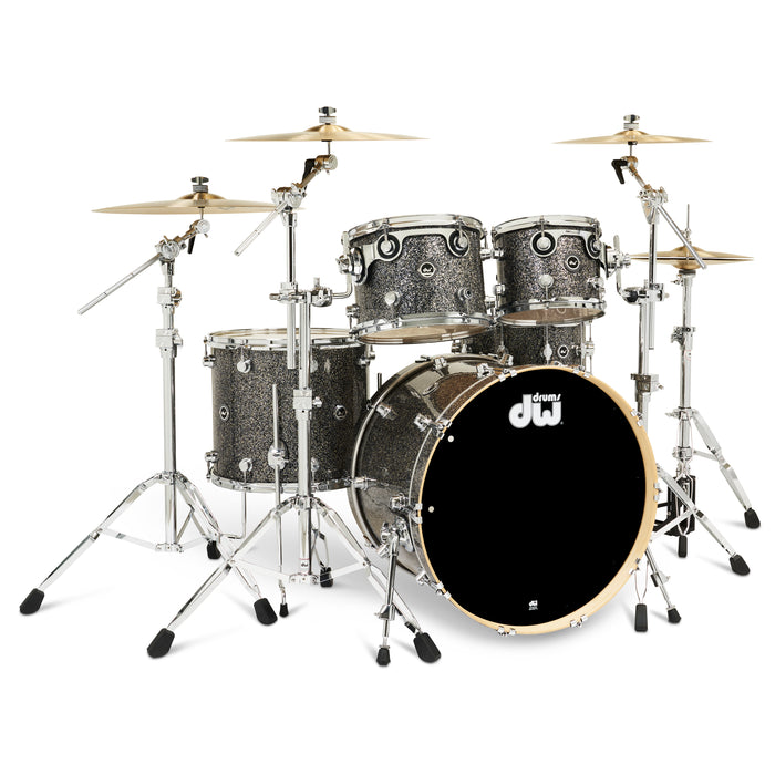 Kit 5 pièces DWe avec cymbales DWe, quincaillerie et Soundworks - Black Galaxy