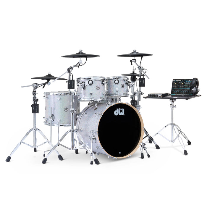 DWe 5-piece Kit Bundle with Roland Cymbals, Hardware & Soundworks - Diamond Nebula