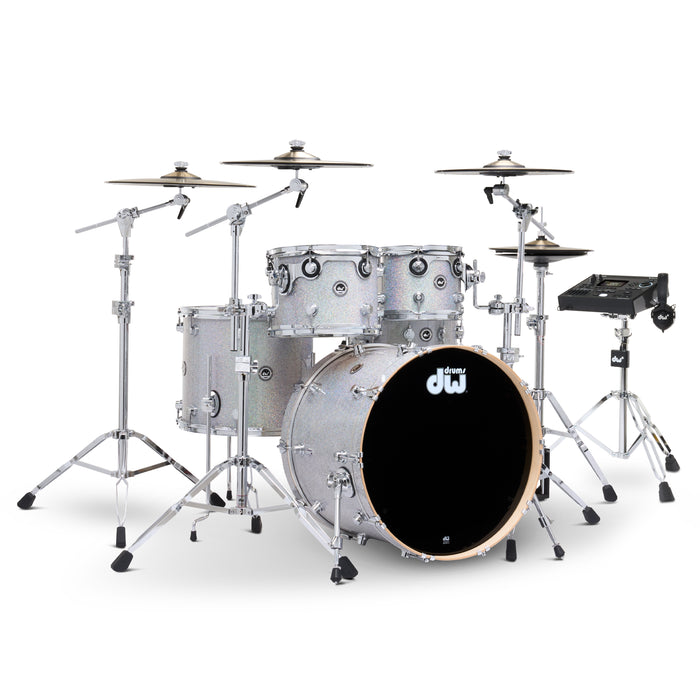 DWe 5-piece Kit Bundle with DWe Cymbals, Hardware & V51 Module - Diamond Nebula