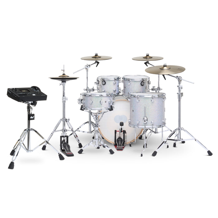 DWe 5-piece Kit Bundle with DWe Cymbals, Hardware & V51 Module - Diamond Nebula