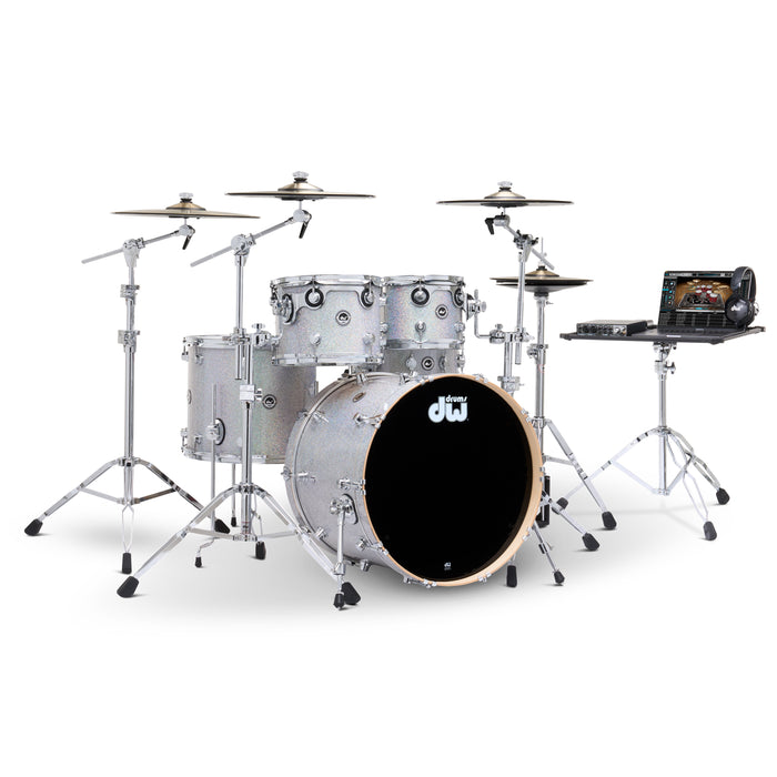 DWe 5-piece kit Bundle with DWe Cymbals, Hardware & Soundworks - Diamond Nebula