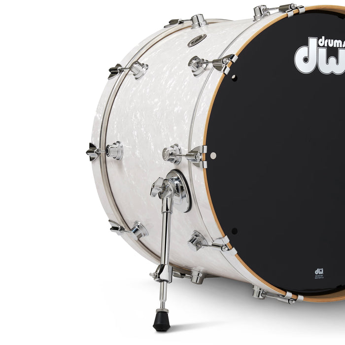 DWe 5-piece Kit Bundle with Roland Cymbals, Hardware & Soundworks - White Marine Pearl