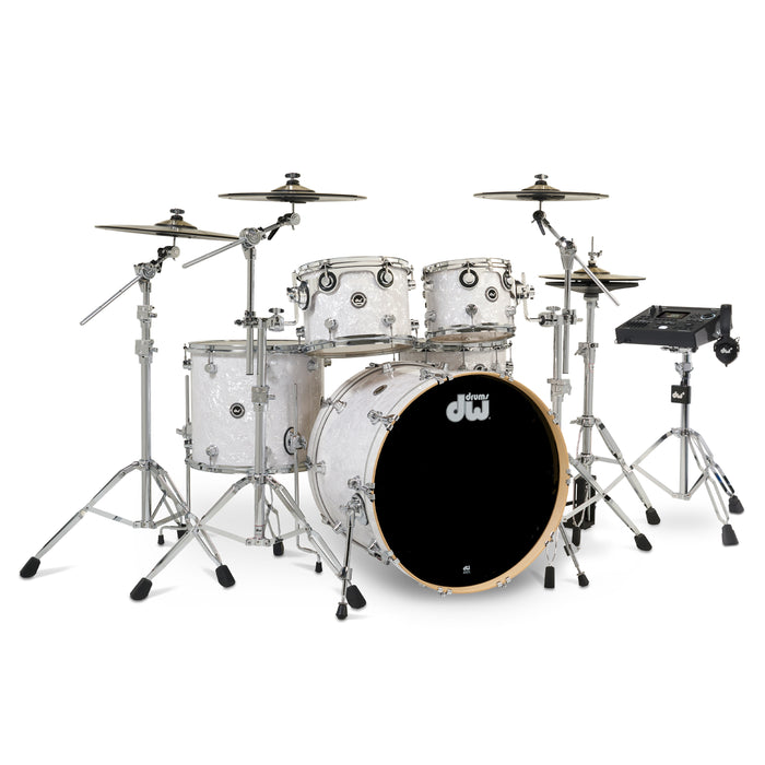 DWe 5-piece Kit Bundle with DWe Cymbals, Hardware & V51 Module - White Marine Pearl