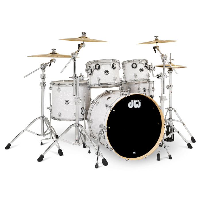 Kit Bundle DWe 5 pièces avec cymbales DWe, quincaillerie et module V71 - White Marine Pearl