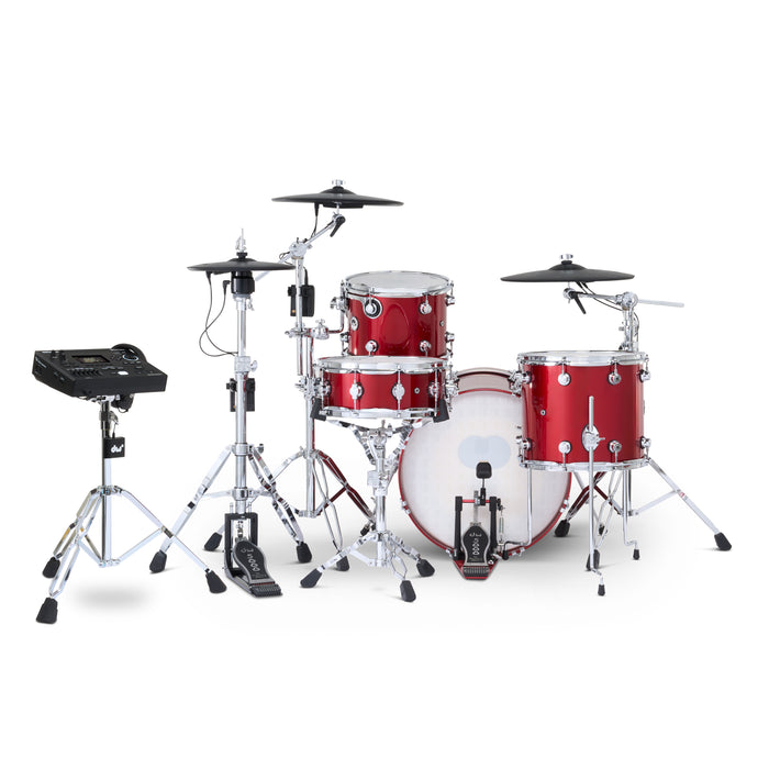 DWe 4-piece Kit Bundle with Roland Cymbals, Hardware & V51 Module - Black Cherry Metallic