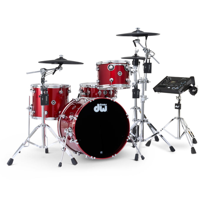 DWe 4-piece Kit Bundle with Roland Cymbals V71 Module - Black Cherry Metallic