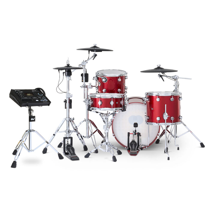 DWe 4-piece Kit Bundle with Roland Cymbals V71 Module - Black Cherry Metallic
