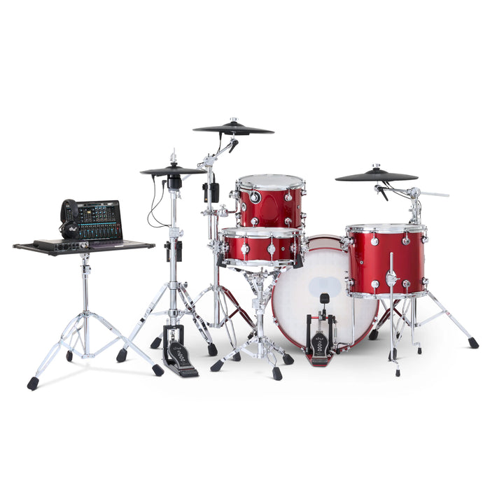 Kit Bundle DWe 4 pièces avec cymbales Roland, quincaillerie et Soundworks - Black Cherry Metallic