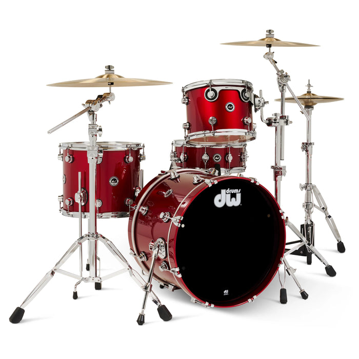 Kit Bundle DWe 4 pièces avec cymbales Roland, quincaillerie et Soundworks - Black Cherry Metallic