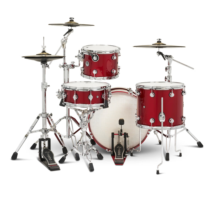 DWe 4-piece Kit Bundle with DWe cymbals, Hardware & Soundworks - Black Cherry Metallic